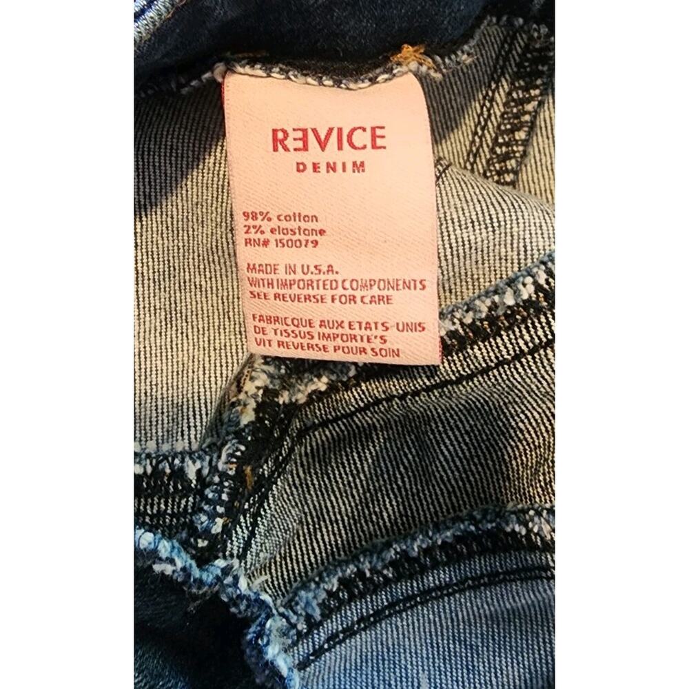 Revice Strapless Lace Up Backside Corset Light & Dark Tone Denim Top Size Small - Picture 7 of 10